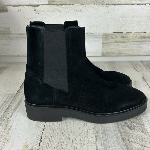 Stuart Weitzman Henley Chelsea womens 9B Black Suede Ankle Boots - Picture 5 of 11